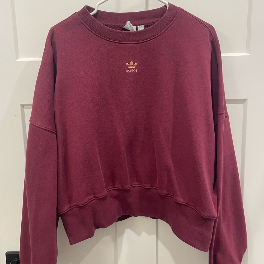adidas Women's Maroon Crewneck Sweatshirt